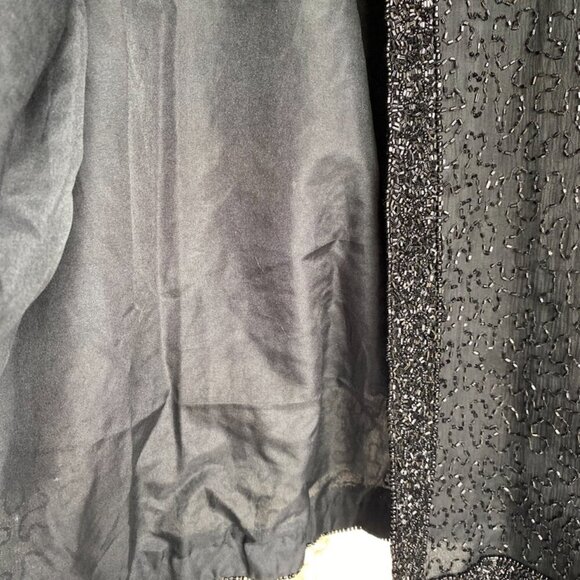 Vintage 80s Stenay 100% Silk Black Beaded Evening Opera Jacket - Picture 9 of 13
